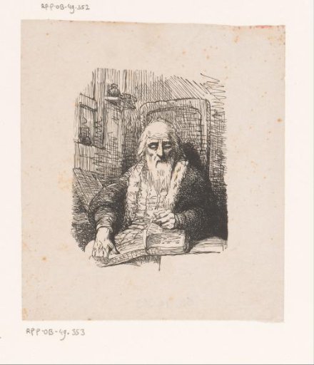 Old man reading a book