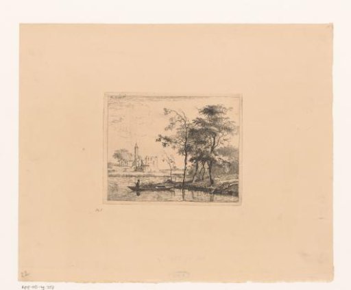 Landscape with fisherman and castle ruin