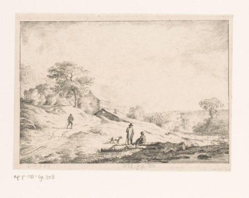 Hilly landscape with figures