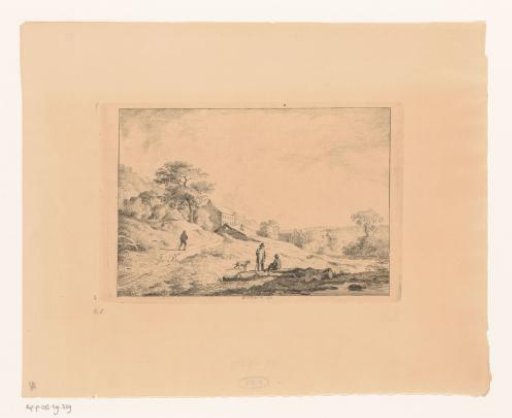 Hilly landscape with figures