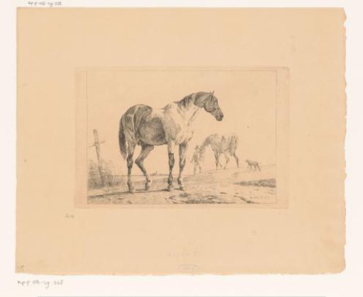 Landscape with horses and a rider
