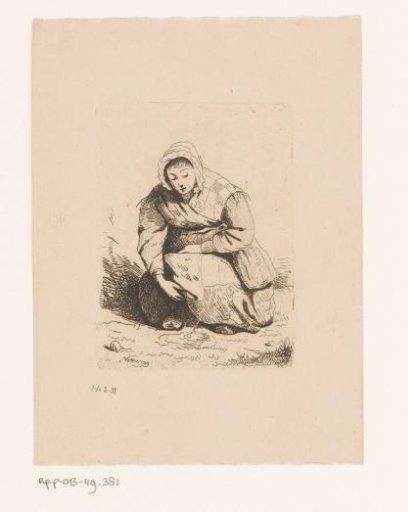 Crouching Woman Urinating on the Ground