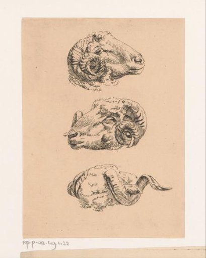 Three ram's heads