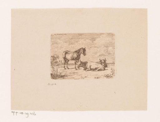 Horse and two cattle