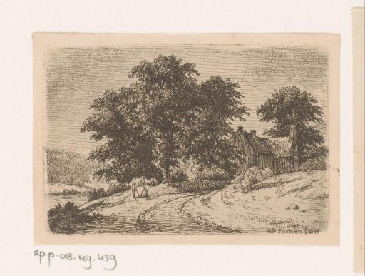 Landscape with a man and woman under a lime tree