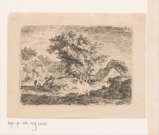 Landscape with two figures in the shadow of a hill
