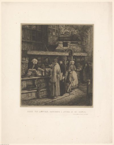 View of the bookshop of Jacob van Liesvelt in Antwerp in the sixteenth century