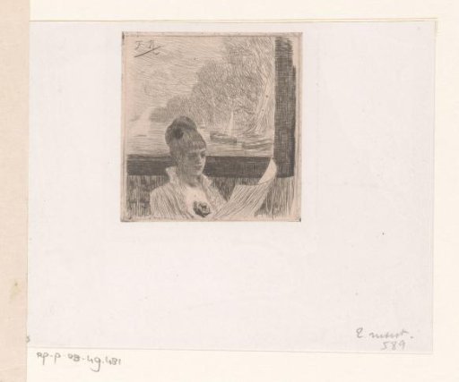 Woman reading at the window