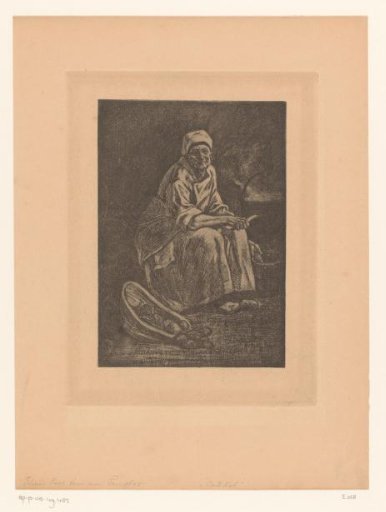 Old woman peeling potatoes