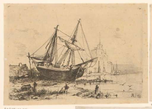Ship Louis Landing Near a Fort