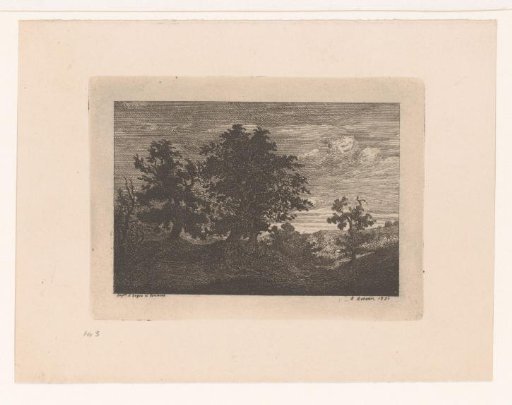 Landscape with three trees