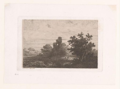 Landscape with two figures near a ruin