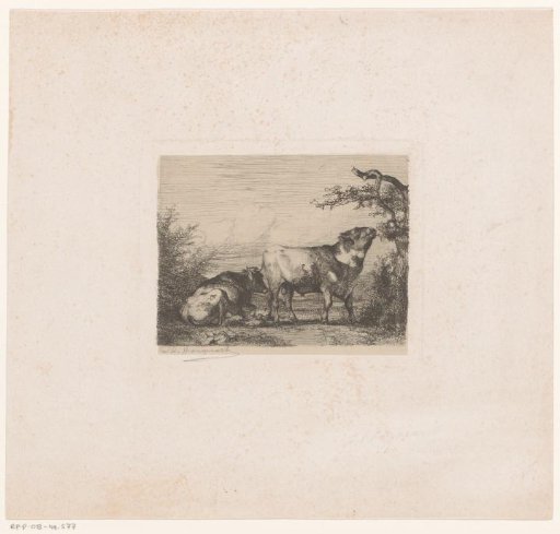 Landscape with Two Cattle and Ducks