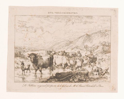 Landscape with Shepherds and Cattle in a Stream