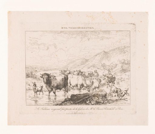 Landscape with Shepherds and Cattle in a Stream