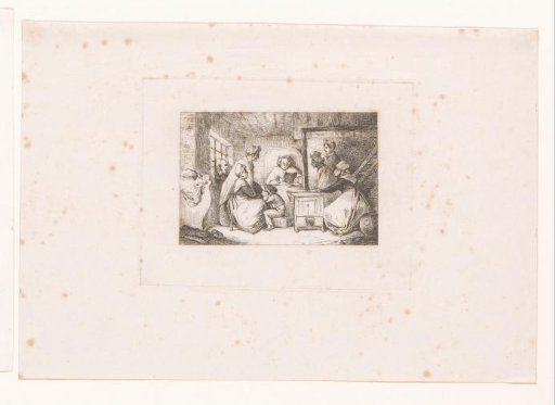 Group around a woman reading