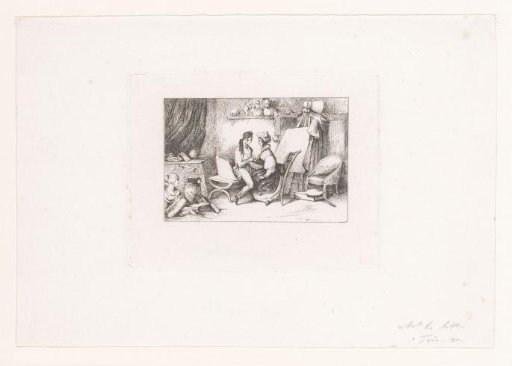 Painter and lover in the studio