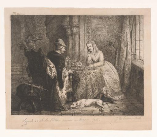 Louis XI and his Daughter Anne of Beaujeu Playing Chess