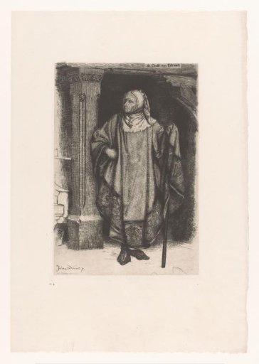 Old Man with a Cape and Walking Stick