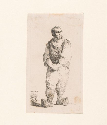 Standing farmer in wooden shoes