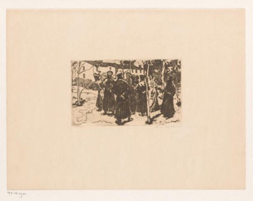 Group of men with caps and overcoats