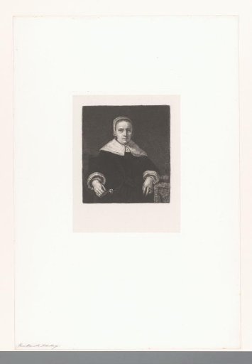 Portrait of a Woman with an Arm on a Table and a Flower in the Other Hand