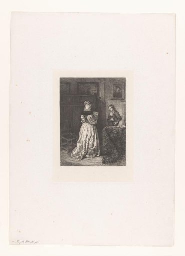 Messenger Waiting While a Woman Reads a Letter