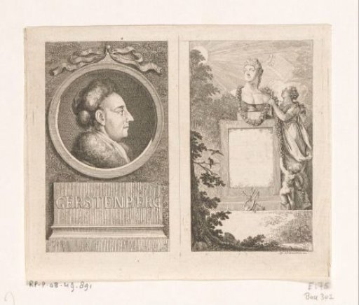 Portrait of Heinrich Wilhelm von Gerstenberg and a bust of Apollo