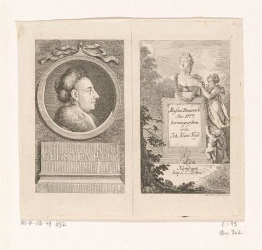 Portrait of Heinrich Wilhelm von Gerstenberg and a bust of Apollo