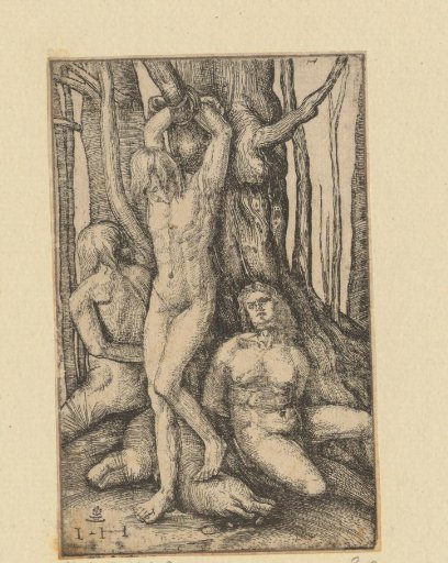 Three Naked Men Bound to a Tree