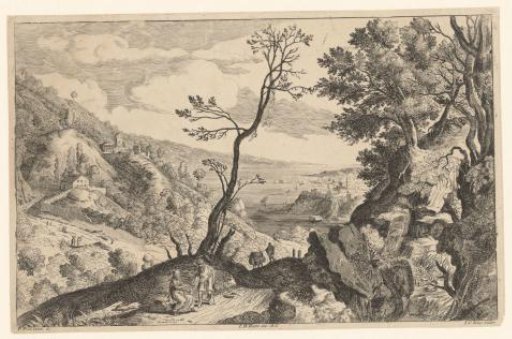 View of a coastline from the hills