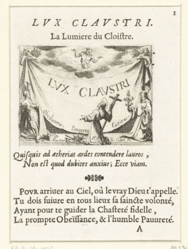Illustrated Title Page for the Emblem Series 'Monastic Life in Emblems'