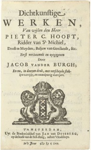 Title with the coat of arms of Amsterdam
