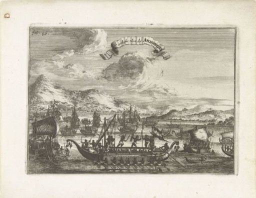 Army fleet with various Indonesian vessels of the inhabitants of the island of Ambon