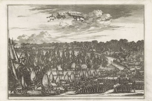 View of the bay of Quilon with ships