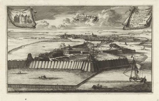 View of Muiderslot and city of Muiden