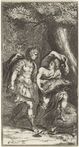 Meleager gives the head of a boar to Atalanta