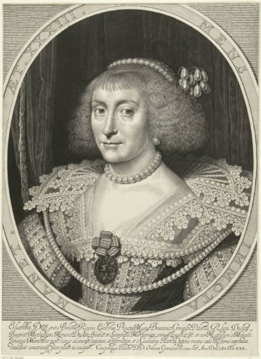 Portrait of Elisabeth Stuart, Electress Palatine, Queen of Bohemia, aged 33
