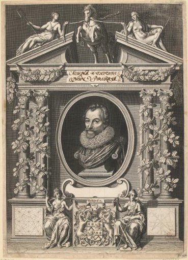 Portrait of Gerard Thibault in an architectural frame