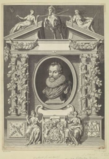Portrait of Gerard Thibault in an architectural frame