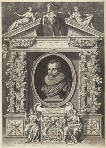 Portrait of Gerard Thibault in an architectural frame