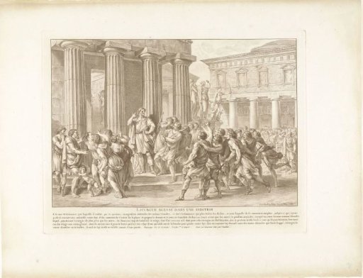 Lycurgus wounded by Alcander during a riot