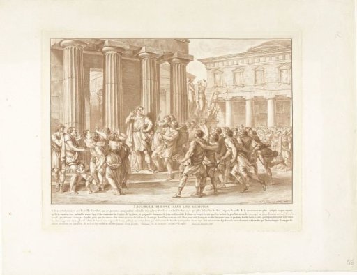 Lycurgus wounded by Alcander during a riot