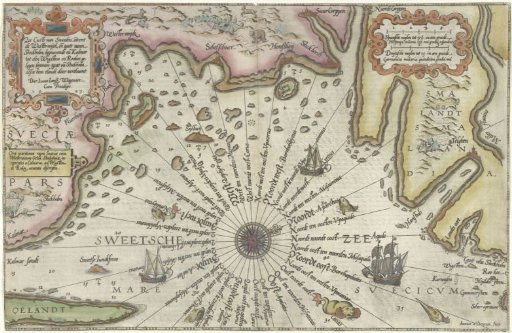Map of the coast of Sweden between Kalmar and Stockholm