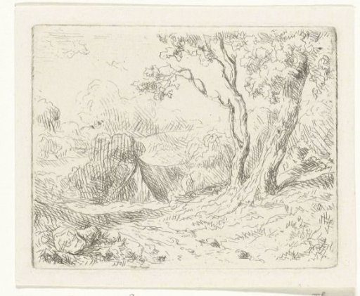 Landscape with Two Trees Along a Path