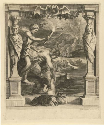 Thetis dips Achilles in the Styx