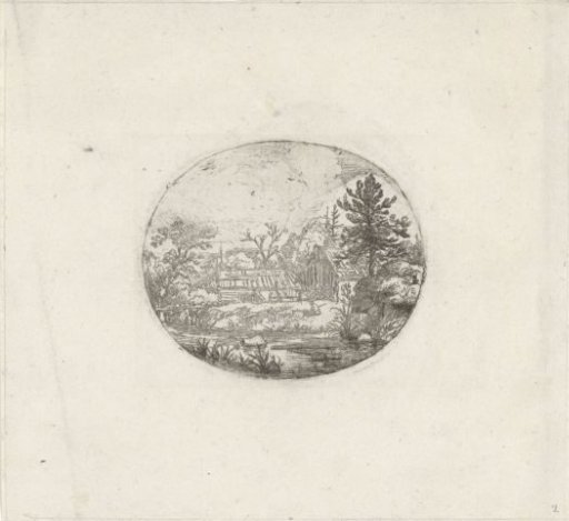 Hamlet on the bank of a river