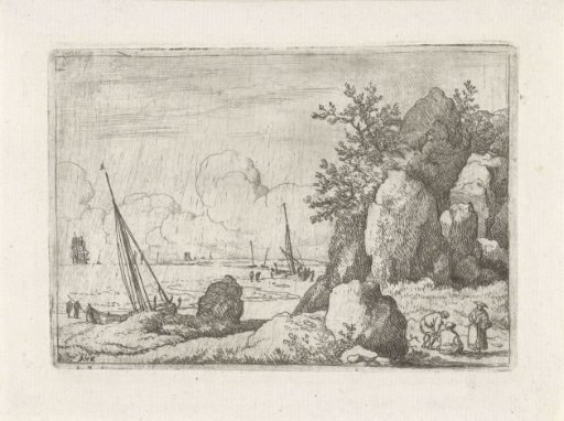 Seascape with sailing ships
