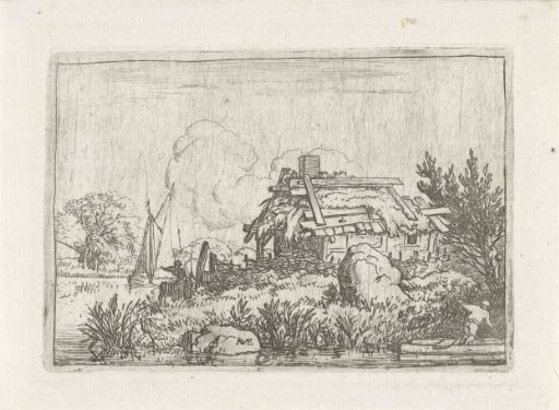 Ruined house by the water