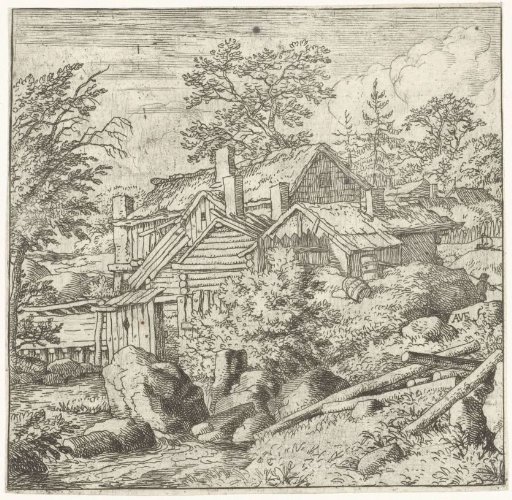 Hamlet against a hillside